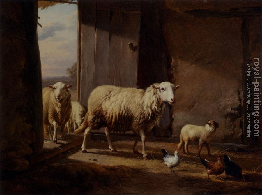 Eugene Joseph Verboeckhoven : Sheep Returning From Pasture